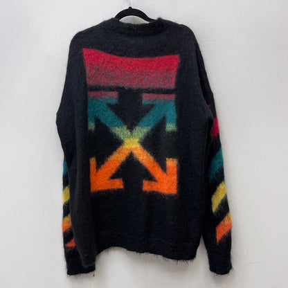 OFF-WHITE | オフホワイト Diag Brushed Mohair Crewneck ニット OMHA036F20KNI001 ブラック サイズ：L【加古川店】