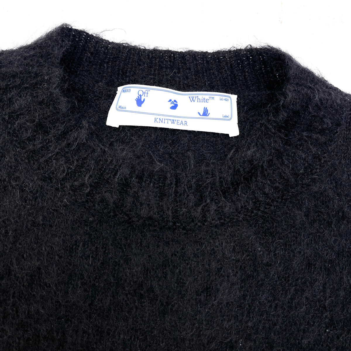 OFF-WHITE | オフホワイト Diag Brushed Mohair Crewneck ニット OMHA036F20KNI001 ブラック サイズ：L【加古川店】