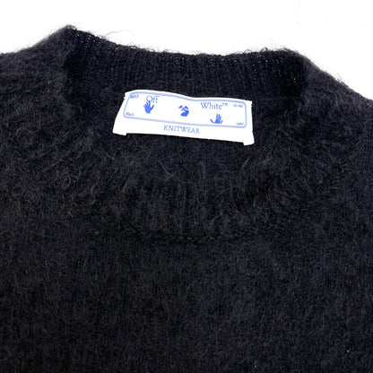OFF-WHITE | オフホワイト Diag Brushed Mohair Crewneck ニット OMHA036F20KNI001 ブラック サイズ：L【加古川店】
