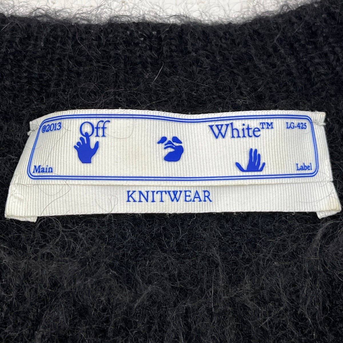 OFF-WHITE | オフホワイト Diag Brushed Mohair Crewneck ニット OMHA036F20KNI001 ブラック サイズ：L【加古川店】