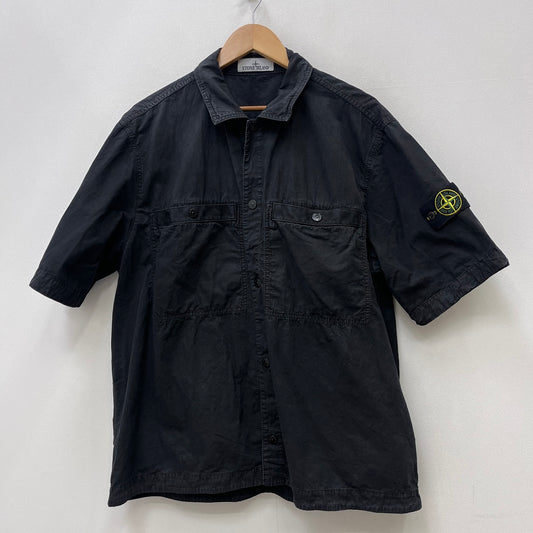 STONE ISLAND | ストーンアイランド Cotton Canvas Shirt 25SS 半袖シャツ K1S151200029S00WN ブラック サイズ：XL【加古川店】