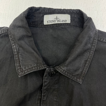 STONE ISLAND | ストーンアイランド Cotton Canvas Shirt 25SS 半袖シャツ K1S151200029S00WN ブラック サイズ：XL【加古川店】