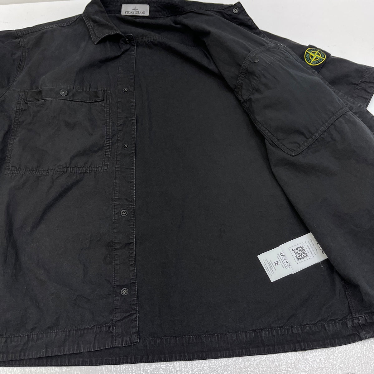 STONE ISLAND | ストーンアイランド Cotton Canvas Shirt 25SS 半袖シャツ K1S151200029S00WN ブラック サイズ：XL【加古川店】