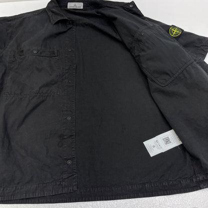 STONE ISLAND | ストーンアイランド Cotton Canvas Shirt 25SS 半袖シャツ K1S151200029S00WN ブラック サイズ：XL【加古川店】