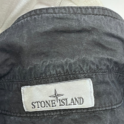 STONE ISLAND | ストーンアイランド Cotton Canvas Shirt 25SS 半袖シャツ K1S151200029S00WN ブラック サイズ：XL【加古川店】