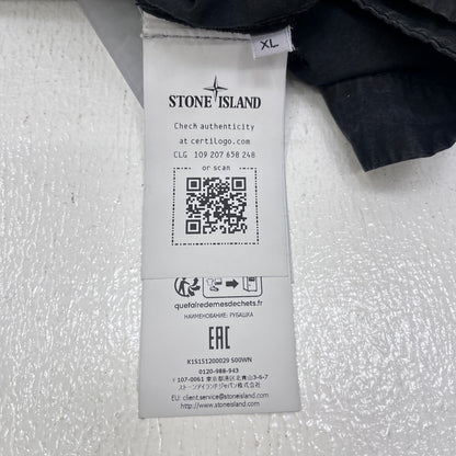 STONE ISLAND | ストーンアイランド Cotton Canvas Shirt 25SS 半袖シャツ K1S151200029S00WN ブラック サイズ：XL【加古川店】