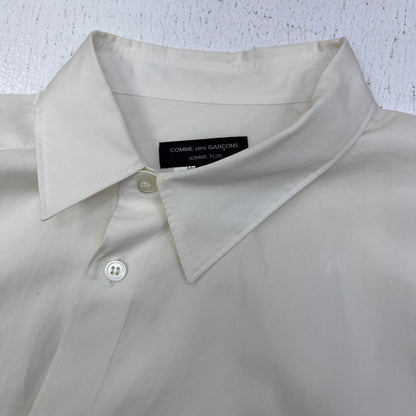 COMME des GARCONS HOMME | コムデギャルソンオム 捻れ変形ロングシャツ 長袖シャツ PB-B003 ホワイト サイズ：S【加古川店】