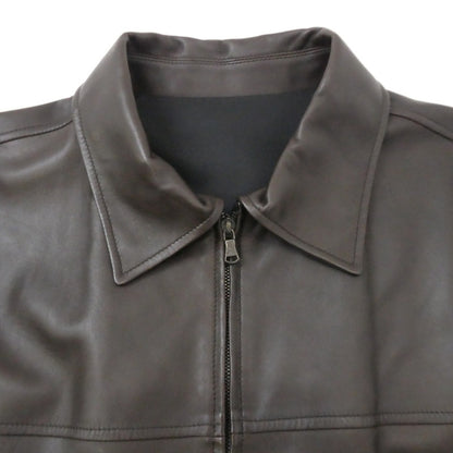 【中古】Ermenegildo Zegna | エルメネジルド ゼニア レザー リバーシブル ブラウン サイズ：L
