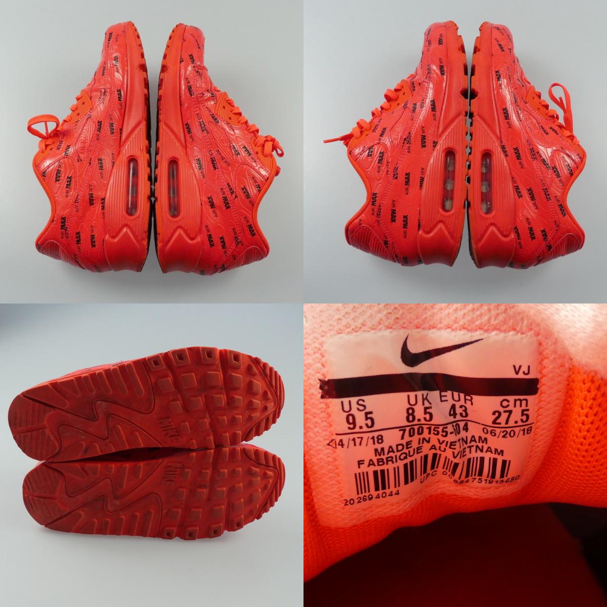 【中古】NIKE | ナイキ AIR MAX 90 PREMIUM スニーカー 700155-604 レッド 27.5cm
