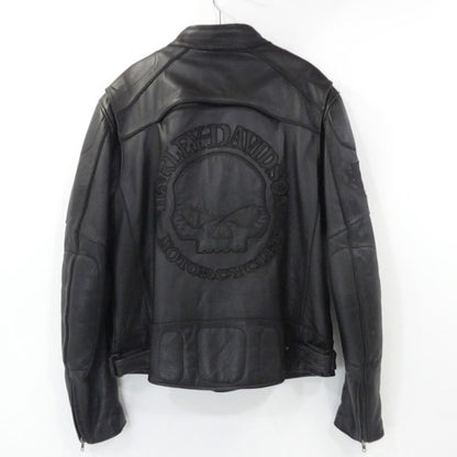 【中古】HARLEY-DAVIDSON | ハーレーダビットソン Reflective Skull Leather Jacket ライダースジャケット 98099-07VM ブラック サイズ：M