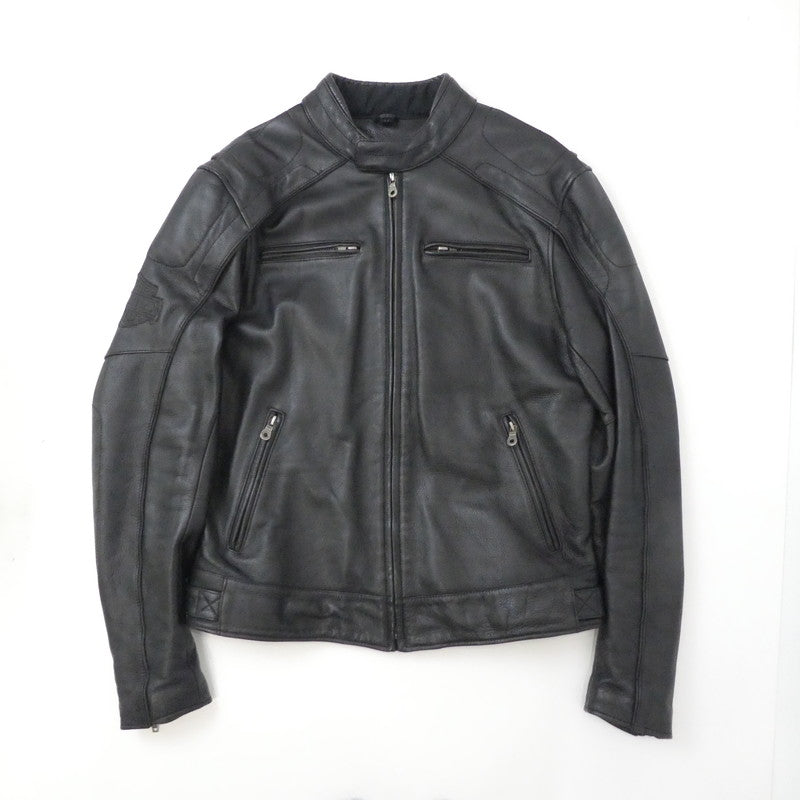 【中古】HARLEY-DAVIDSON | ハーレーダビットソン Reflective Skull Leather Jacket ライダースジャケット 98099-07VM ブラック サイズ：M