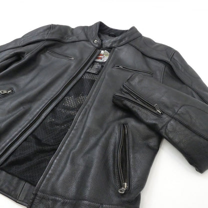 【中古】HARLEY-DAVIDSON | ハーレーダビットソン Reflective Skull Leather Jacket ライダースジャケット 98099-07VM ブラック サイズ：M
