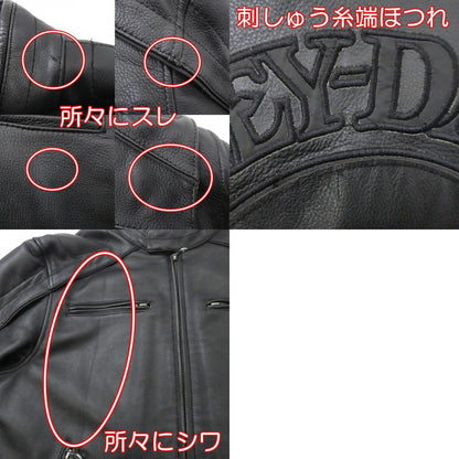 【中古】HARLEY-DAVIDSON | ハーレーダビットソン Reflective Skull Leather Jacket ライダースジャケット 98099-07VM ブラック サイズ：M