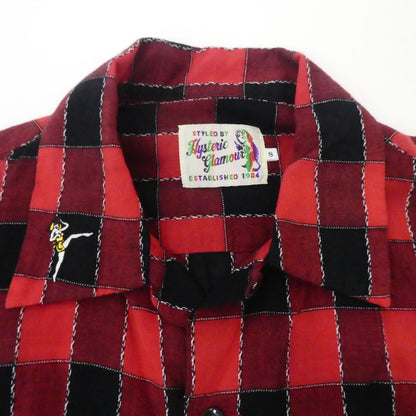 【中古】HYSTERIC GLAMOUR | ヒステリックグラマー RUMBLES 半袖シャツ 0251AH08 レッド サイズ：S