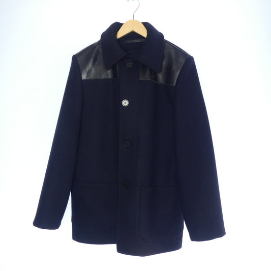 【中古】LOUIS VUITTON | ルイ・ヴィトン レザーヨークメルトンコート その他アウター ネイビー サイズ：46