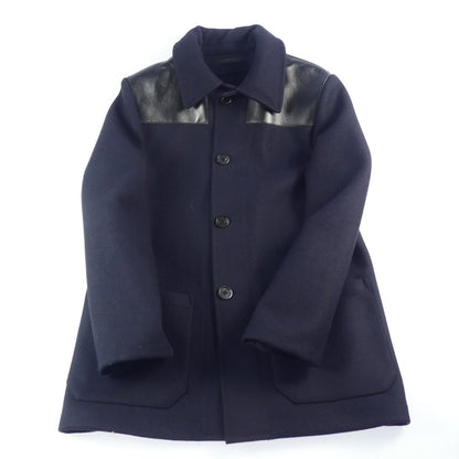 【中古】LOUIS VUITTON | ルイ・ヴィトン レザーヨークメルトンコート その他アウター ネイビー サイズ：46