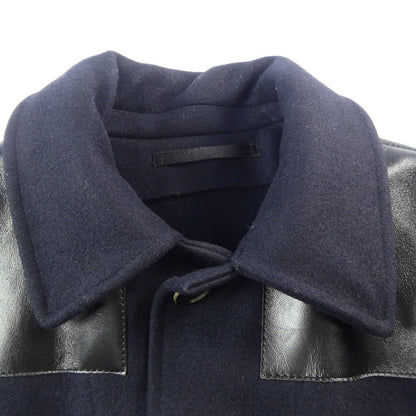 【中古】LOUIS VUITTON | ルイ・ヴィトン レザーヨークメルトンコート その他アウター ネイビー サイズ：46