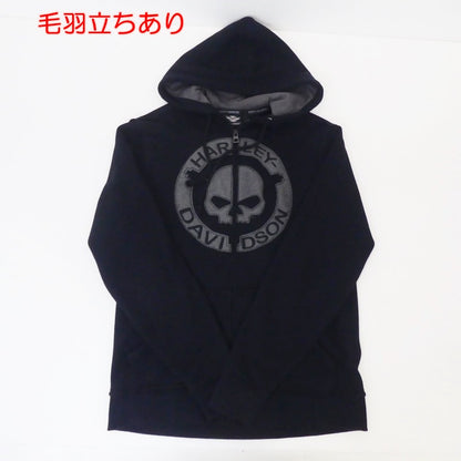 【中古】HARLEY-DAVIDSON | ハーレーダビットソン フロントスカルジップアップフーディ パーカー 96494-18VM ブラック サイズ：S