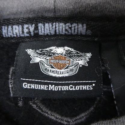 【中古】HARLEY-DAVIDSON | ハーレーダビットソン フロントスカルジップアップフーディ パーカー 96494-18VM ブラック サイズ：S