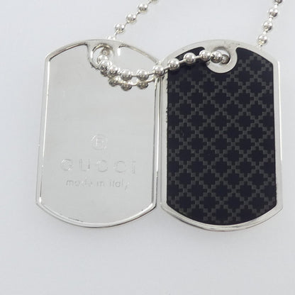 【中古】GUCCI | グッチ ディアマンテダブルドッグタグ ネックレス 272822 シルバー
