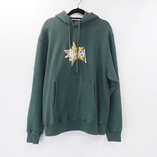 【中古】STUSSY | ステューシー Star Pigment Dyed Hoodie パーカー R4000PIG23 グリーン サイズ：L