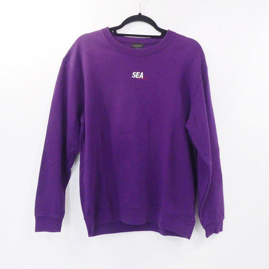 【中古】WIND AND SEA | ウィンダンシーウインダンシー COLLAB SWEAT スウェット WDS-AMR-02 パープル サイズ：L