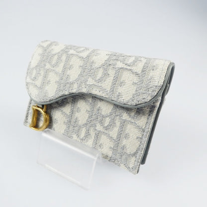 【中古】Christian Dior | クリスチャンディオール SADDLE FLAP CARD HOLDER カードケース S5611CTZQ_M932 グレー