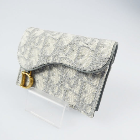 【中古】Christian Dior | クリスチャンディオール SADDLE FLAP CARD HOLDER カードケース S5611CTZQ_M932 グレー