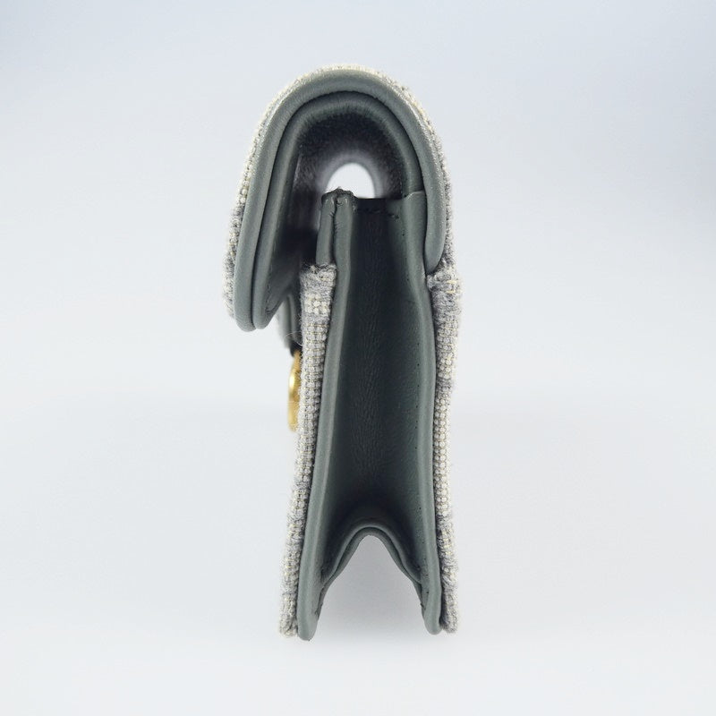 【中古】Christian Dior | クリスチャンディオール SADDLE FLAP CARD HOLDER カードケース S5611CTZQ_M932 グレー