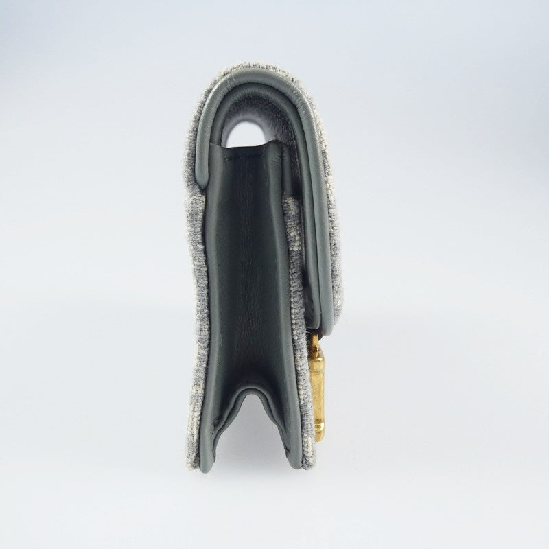 【中古】Christian Dior | クリスチャンディオール SADDLE FLAP CARD HOLDER カードケース S5611CTZQ_M932 グレー