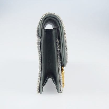 【中古】Christian Dior | クリスチャンディオール SADDLE FLAP CARD HOLDER カードケース S5611CTZQ_M932 グレー
