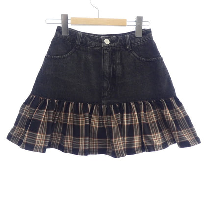 【中古】Darich | ダーリッチ デニムドッキングチェックミニスカート スカート 112342022 年式:2023A/W ブラック サイズ：S