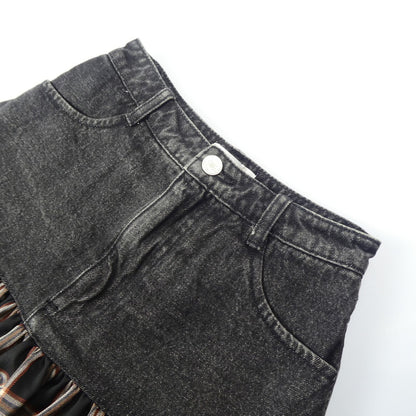 【中古】Darich | ダーリッチ デニムドッキングチェックミニスカート スカート 112342022 年式:2023A/W ブラック サイズ：S