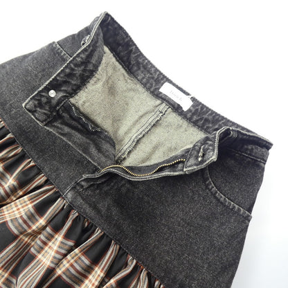 【中古】Darich | ダーリッチ デニムドッキングチェックミニスカート スカート 112342022 年式:2023A/W ブラック サイズ：S