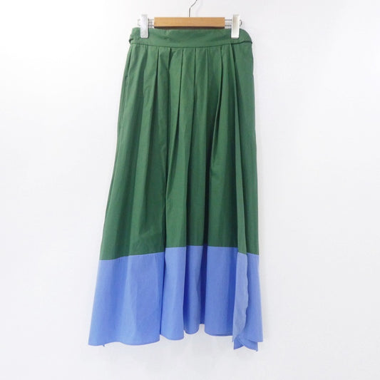【中古】MAX MARA | マックスマーラ ツートンカラーマキシラップスカート スカート 510104116 グリーン ブルー サイズ：36
