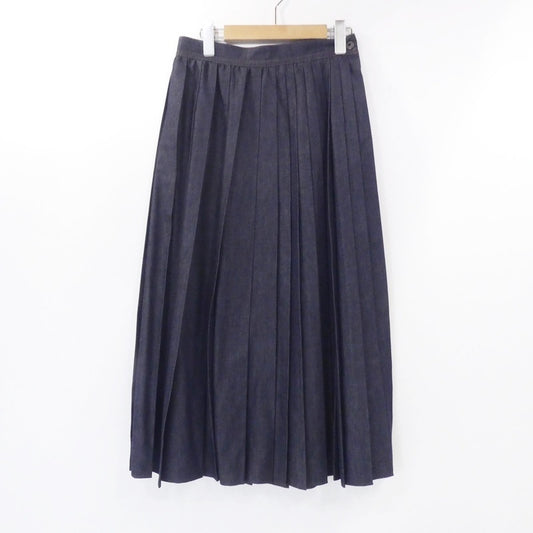 【中古】MAX MARA | マックスマーラ マキシデニムプリーツ スカート 510102076 インディゴ サイズ：36