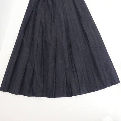 【中古】MAX MARA | マックスマーラ マキシデニムプリーツ スカート 510102076 インディゴ サイズ：36
