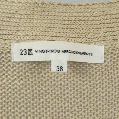【中古】23ku | 23区 リネンコード カーディガン KRWOSM0358 ベージュ サイズ：38