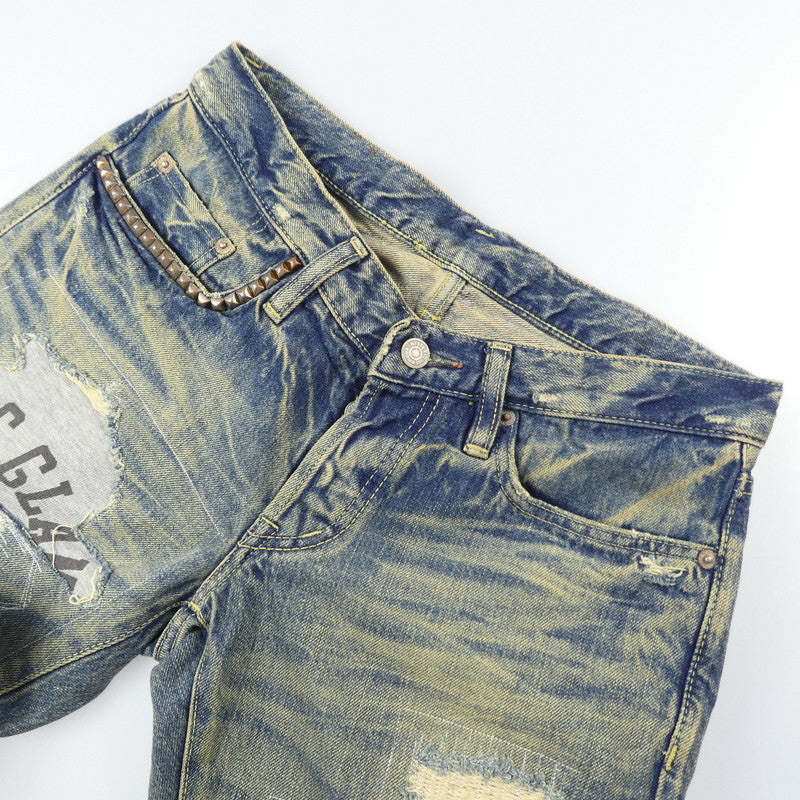 【中古】HYSTERIC GLAMOUR | ヒステリックグラマー CPR加工リペアクラッシュスタッズデニム デニムパンツ 0204AP06