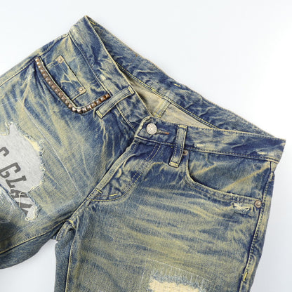 【中古】HYSTERIC GLAMOUR | ヒステリックグラマー CPR加工リペアクラッシュスタッズデニム デニムパンツ 0204AP06