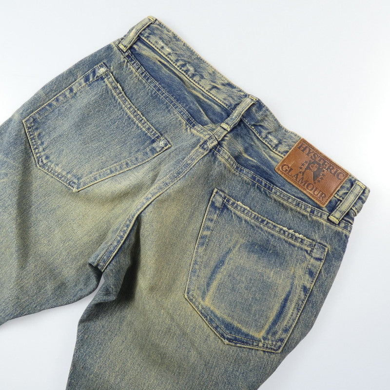 【中古】HYSTERIC GLAMOUR | ヒステリックグラマー CPR加工リペアクラッシュスタッズデニム デニムパンツ 0204AP06