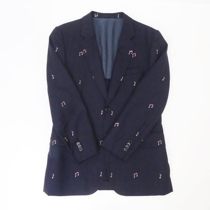 【中古】Paul Smith | ポール・スミス Musical Note Pattern Jacket テーラードジャケット 193700 ネイビー サイズ：S