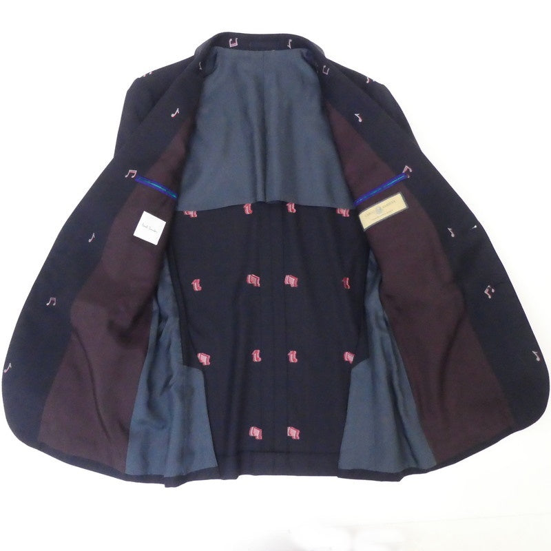 【中古】Paul Smith | ポール・スミス Musical Note Pattern Jacket テーラードジャケット 193700 ネイビー サイズ：S