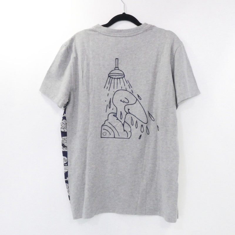 【中古】MONCLER | モンクレール 半袖Ｔシャツ D10918026250 並行品 サイド切り替え ラバーロゴ グレー サイズ：M