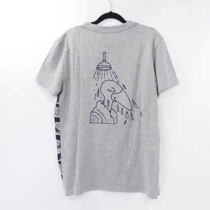 【中古】MONCLER | モンクレール 半袖Ｔシャツ D10918026250 並行品 サイド切り替え ラバーロゴ グレー サイズ：M