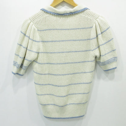 RALPH LAUREN | ラルフローレン ストライプド コットンリネン Polo セーター ニット アイボリー サイズ：S【三重本店】