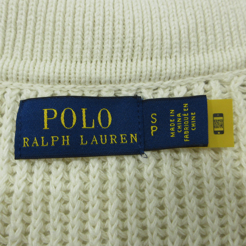 RALPH LAUREN | ラルフローレン ストライプド コットンリネン Polo セーター ニット アイボリー サイズ：S【三重本店】