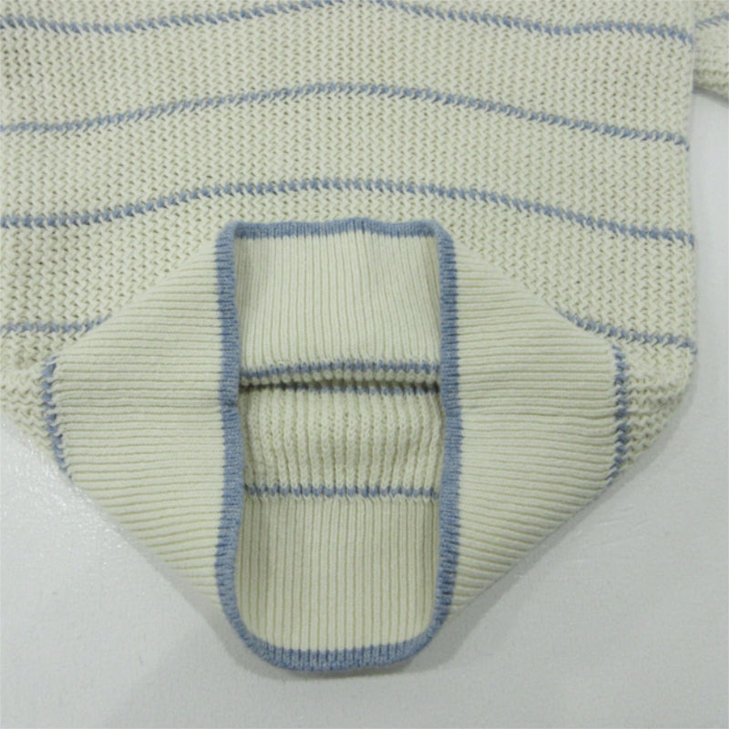 RALPH LAUREN | ラルフローレン ストライプド コットンリネン Polo セーター ニット アイボリー サイズ：S【三重本店】