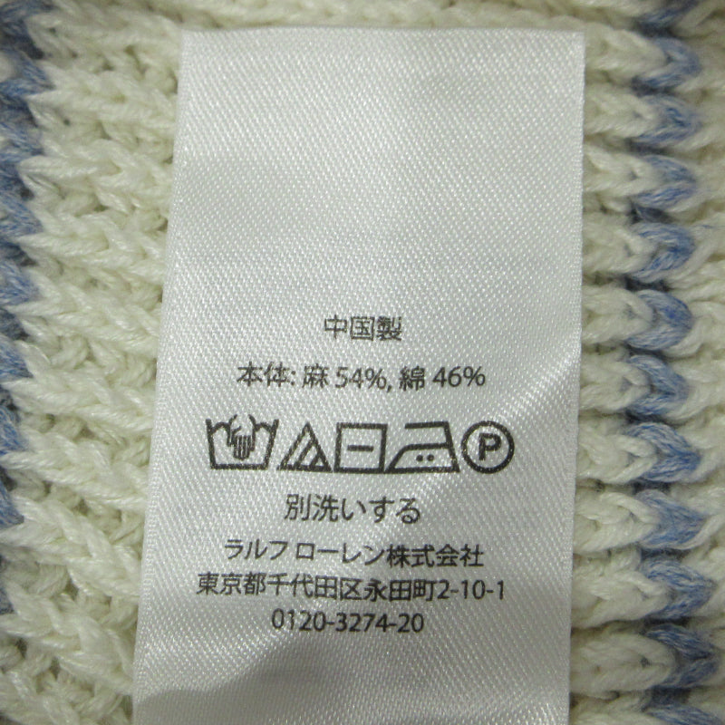 RALPH LAUREN | ラルフローレン ストライプド コットンリネン Polo セーター ニット アイボリー サイズ：S【三重本店】