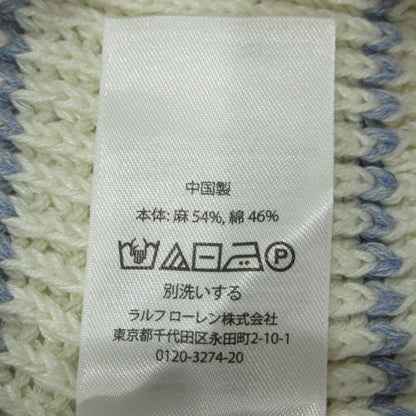 RALPH LAUREN | ラルフローレン ストライプド コットンリネン Polo セーター ニット アイボリー サイズ：S【三重本店】